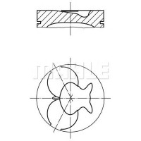 Поршень с кольцами (пр-во MAHLE) Mercedes Sprinter 96- 2.3 D / MB 208-310 2,3-2.9 D