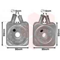 масляный радиатор, двигательное масло  VAN WEZEL