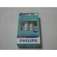 Лампа габаритных огней без цоколя, к-кт 2 шт (пр-во PHILIPS) W5W LED 12V 4000K W2,1X9,5D