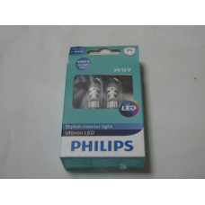 Лампа габаритных огней без цоколя, к-кт 2 шт (пр-во PHILIPS) W5W LED 12V 4000K W2,1X9,5D