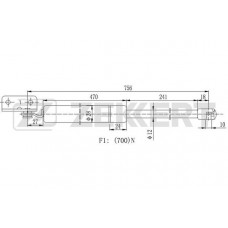 Амортизатор багажника левый (ZEKKERT)  Starex/H-1 96-, 81780-4A100