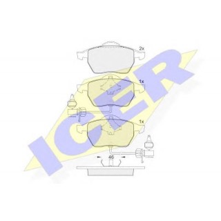 Колодки тормозные передние (пр-во ICER) Audi A6 1.8-2.8 97-, VW Passat, Skoda 181362 602 р.