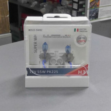 Лампа автомобильная к-кт 2 шт. H3 55W PK22S (пр-во MTA) Super White +50%