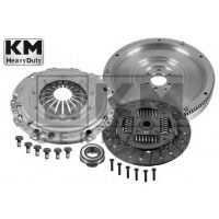Маховик одномасовый+ комплект сцепления (4 части)  HEAVYDUTY KM Germany (228mm) VW T5 1,9TDI, Golf 5 1,9TDi (BKC), Passat 1,9TDi 05- (BKC), Caddy 