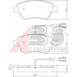 Колодки тормозные передние с датчиком износа система BOSCH (пр-во A.B.S) Fiat Doblo 37280 350 р.