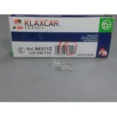 Лампа автомобильная (БЕЛАЯ) 12V W5W KLAXcar France