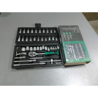 Набор насадок торцевых 72T CrV стандарт 1/4 252046 (пр-во СИЛА) 46 предметов NEW