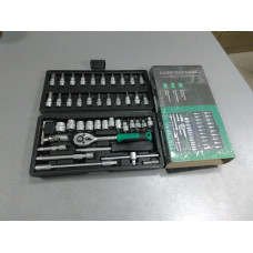 Набор насадок торцевых 72T CrV стандарт 1/4 252046 (пр-во СИЛА) 46 предметов NEW