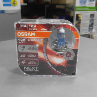 Лампа галогенная H4-12V (пр-во OSRAM Night Breaker Laser) DUO BOX, +150%, 64193NLHCBDUO 622 р.