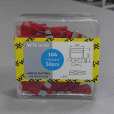 Предохранители плоские евро 10A (50 шт в паке) WTE