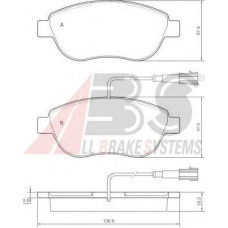 Комплект тормозных колодок передн.A.B.S.OPEL  COMBO-D