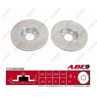 Тормозной диск передн. ABE RENAULT CLIO V-1.4 C31089ABE 549 р.
