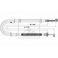 Трос стояночного тормоза задний левый MALO  Fiat Doblo 00-09