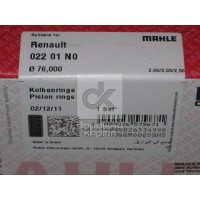 Кольца поршневые RENAULT 76,00 K9K 1,5TD (пр-во Mahle)