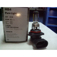 Лампа накаливания HB4 12V 51W P22d PURE LIGHT (пр-во Bosch)