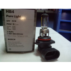 Лампа накаливания HB4 12V 51W P22d PURE LIGHT (пр-во Bosch)