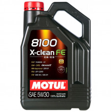 Масло моторное синтетика 5W30 (MOTUL) X-clean FE 4L, 104776, 814107, 8100