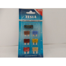Предохранитель плоский (6шт. + пинцет)  (пр-во TESLA)