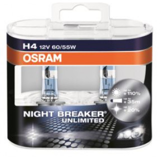 Лампа галогенная NIGHT BREAKER UNLIMITED H4 12V 60/55W P43t (Duo Box) OSRAM 64193,NBU-DUO 498 р.