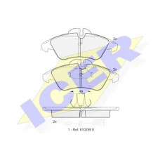Колодки тормозные передние с датчиками (пр-во ICER) Sprinter, LT 96-06, Vito 96-06 
