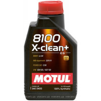 Масло моторное синтетика 5W30 (MOTUL) X-CLEAN+ 1L, 102259, 106376, 854711, 8100 