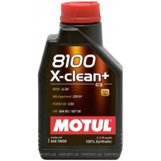 Масло моторное синтетика 5W30 (MOTUL) X-CLEAN+ 1L, 102259, 106376, 854711, 8100 